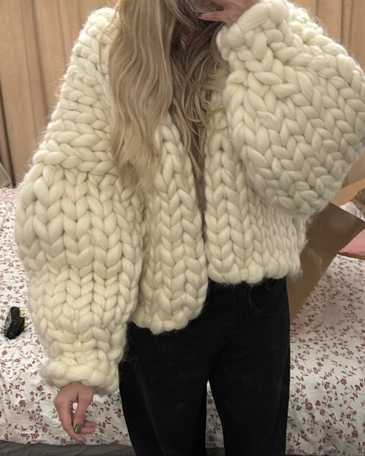 Boxy Giant Wool Cardigan