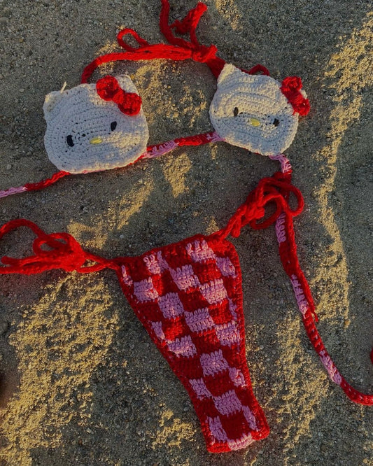 Hello Kitty 0.1 Crochet Swimsuit (kitty cup)