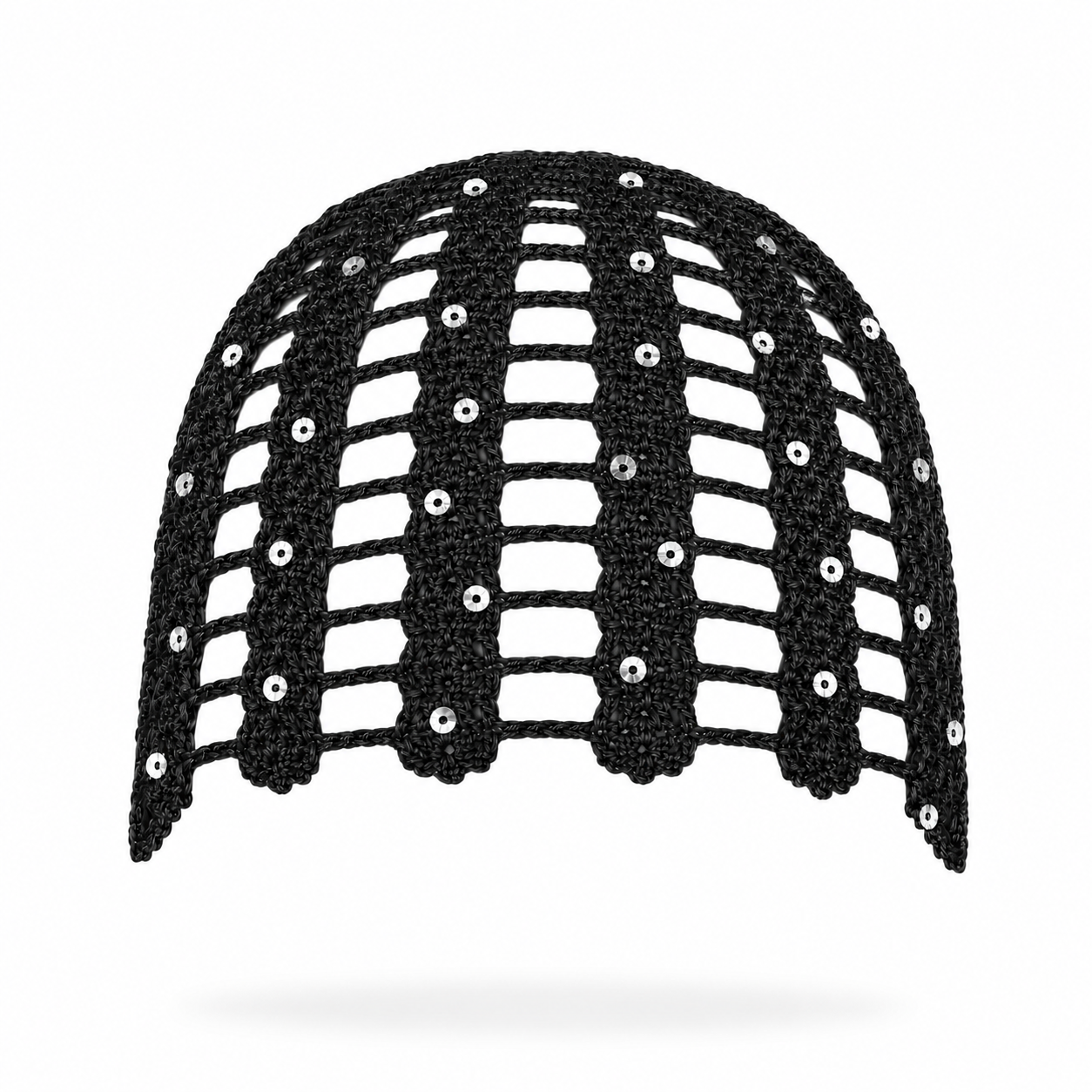 black sequin headpiece