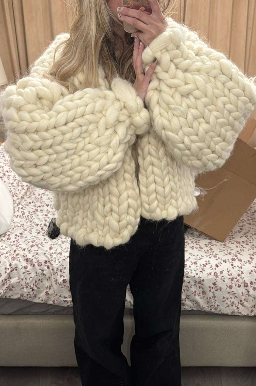 Boxy Giant Wool Cardigan