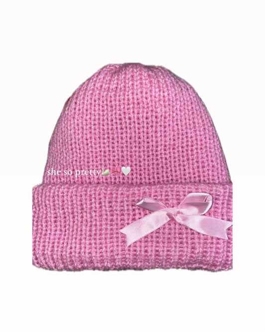 Lyla~ Pink 🎀 Knitted Beanie