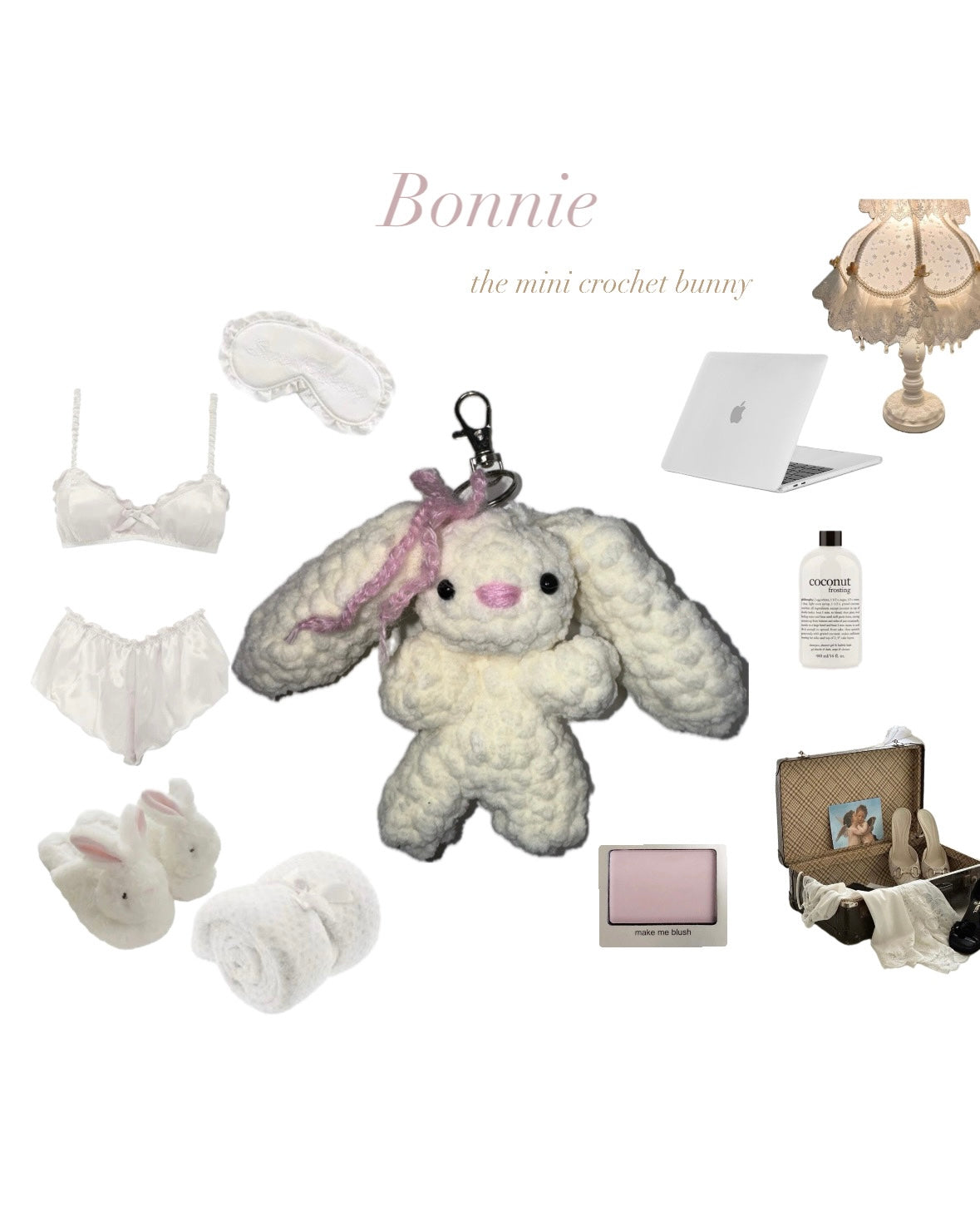 Bonnie ~ mini crochet bunny bag charm